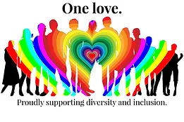 A badge that reads "Proudly supporting diversty and inclusion."